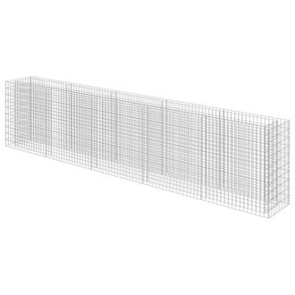 Berkfield Home Gabion Raised Bed Galvanised Steel 450x50x100 cm in Silver | Size: 450 x 50 x 100 cm