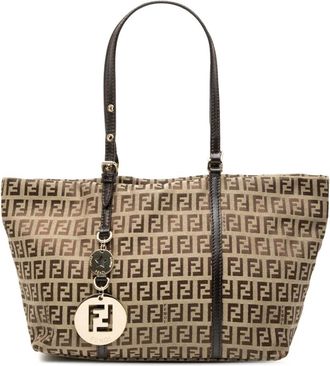 Fendi Borsa tote Superstar mini in tela con motivo Zucchino 2000-2010 - Marrone