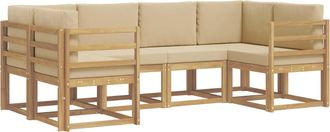 vidaXL Conjunto De Sof&aacute;s De Exterior 6 Uds. Y Beige Vidaxl