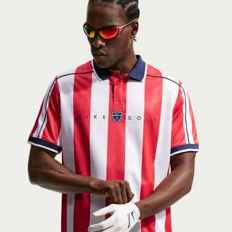 Nike Mens Fairway Fresh Dri-FIT Loose Short-Sleeve Golf Polo in Red | IB0229-657