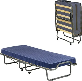 Talamo Italia Talamo Italia - Cama Plegable Rosalba, Cuna Con 15 Somier, Cama Individual Que Ahorra Espacio, 100% Made In Italy, 80x200h40 Cm, Colch&oacute;n Incluido, Con