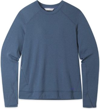 Stio Womens Trax Power Grid Crew Pullover Blue XS