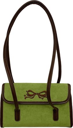 Generic Faux Suede Shoulder Bag Trendy Underarm Purse Top Handle Bag for Women (Green)
