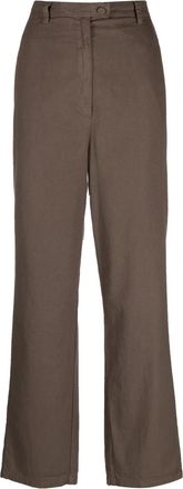 Kristensen Du Nord off-centre button-fastening trousers - women - Cotton/Acetate - 0 - Brown
