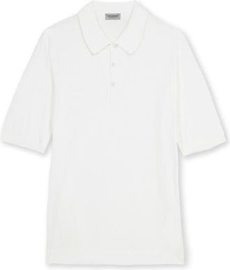 Fortela Isis Short Sleeve Knit Polo in White at Nordstrom, Size X-Large