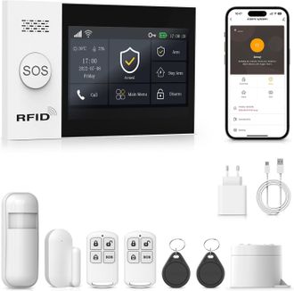 OEM Alarma Inal&aacute;mbrica Para El Hogar 4g Gsm/wifi, Kits De Seguridad Para El Hogar, Alarma De 8 Piezas Para Puertas Y Ventanas Con Aplicaci&oacute;n, Sirena De 12