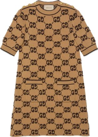 Gucci (WMNS) Gucci GG wool boucl jacquard dress Camel Brown 718630-XKCNA-2668