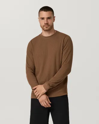Vuori Clothing Waffle Crew Neck T-Shirt | Bourbon | Medium