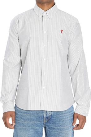 Ami White Striped Regular Shirt