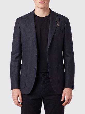 Santaniello Single-Breasted Blazer in Wool Blend with Lapel Collar and Patch Pockets