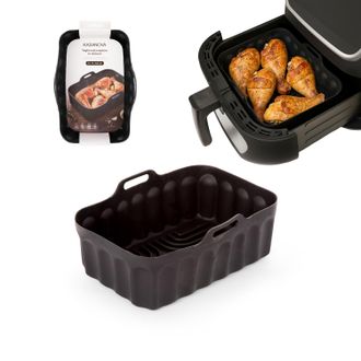 KASANOVA Teglia 21x14 cm silicone per friggitrice ad aria nera