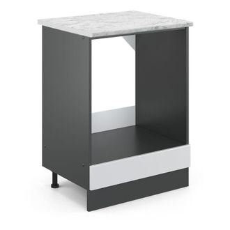 Vicco Armario Para Horno Empotrado R-line, Blanco Alto Brillo, 60 Cm Et M&aacute;rmol, Vicco