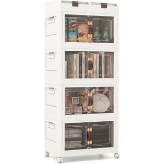 Costway Contenedore Plegables Con Tapas, Paquete Contenedores De Almacenamiento (4 Capas) - Costway