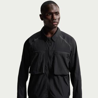 Nike Mens Tech Long-Sleeve Utility Shirt in Black | IF1347-010