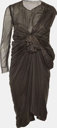 Lanvin Black Satin Bow Detail Plisse Mini Dress