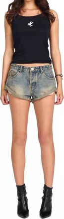 One Teaspoon Bandits Low Waist Denim Shorts In Old Blue