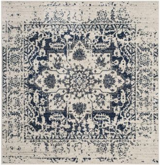 Safavieh Alfombra crema/azul marino 160 x 160 cm