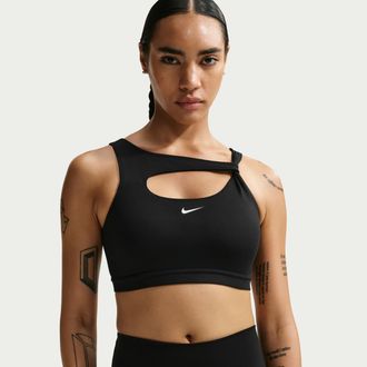 Nike Womens One Medium-Support Padded Sports Bra in Black | IB9926-010
