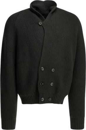 Tom Ford Cardigan Doppiopetto con Collo a Sciarpa a Costine - - Knitwear - Uomo - Nero - L