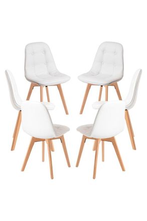 Regalos Miguel Regalos Miguel - Packs Sillas Comedor - Pack 6 Sillas Vorak - Blanco
