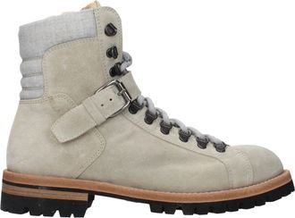 Eleventy Beige Leather Ankle Mens Boots