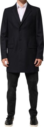 Dolce & Gabbana Dark Blue Wool Men Jacket Coat Blazer Mens Suit