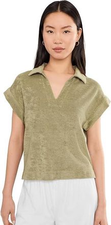 Tommy Bahama Suncoast Loop Terry Polo Womens Clothing Sea Clay : LG (US 12-14), Cotton/Polyester/Terry
