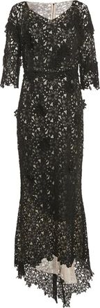 Dolce & Gabbana Jurk met bloemenkant - Zwart