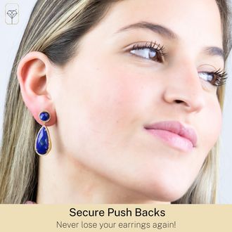 MAX + STONE 18k Gold Over Sterling Silver 16 CT. TW Big 2 Stone Gemstone Dangle Earrings