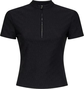 Gucci Camiseta de punto GG Jacquard - Tops - Mujer - Negro - M