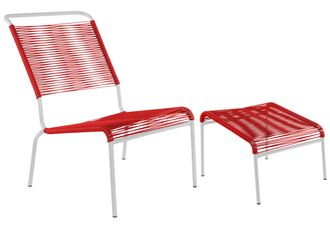 Schubiger M&ouml;bel Spaghetti-Lounger-Hochlehner + Hocker S&auml;ntis