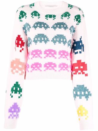 Stella McCartney Pacman-intarsia knitted jumper - women - Wool/Cotton/Polyamide/Polyester/Polypropylene/Viscose - 38 - Pink