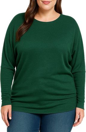 Standards & Practices Batwing Long Sleeve Tunic Top in Hunter Green at Nordstrom, Size 2X
