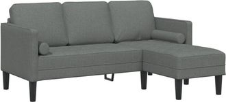 vidaXL Sofa Set Dark Grey 173 x 131 x 67 cm Fabric Vidaxl