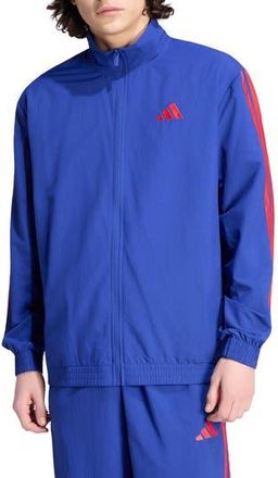 adidas 3-Stripes Essential Logo Windbreaker in Ink/Ruby/Ruby/Ruby at Nordstrom Rack, Size Xx-Large
