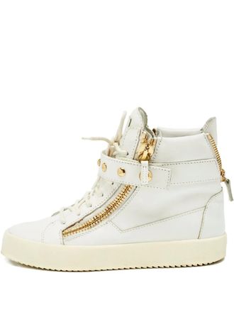 Giuseppe Zanotti Coby leather sneakers - men - Calf Leather/Calf Leather/Rubber - 43 - Neutrals