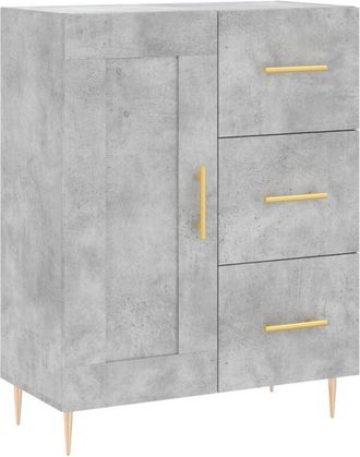 vidaXL Sideboard Concrete Grey 69.5x34x90 cm Engineered Wood Vidaxl