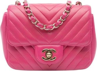 Chanel Pre-owned Mini Chevron Classic Flap - - Pre-owned - Donna - Rosa - ONE SIZE