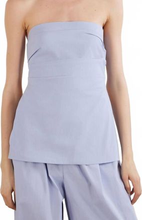 St.Agni Strapless Tie Back Top In Serene Blue