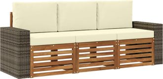 vidaXL Juegos De Sof&aacute;s 3 Uds. Madera De Acacia S&oacute;lida Vidaxl