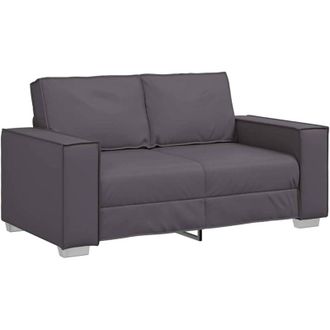 vidaXL Vidaxl - Sof&aacute; Loveseat 160 Cm Con Coj&iacute;n Gris Cuero Sint&eacute;tico