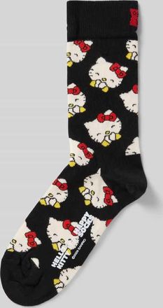 Happy Socks Socken aus Baumwoll-Mix Modell HELLO KITTY LAUGHING in Dunkelblau, Gr&ouml;&szlig;e 36-40