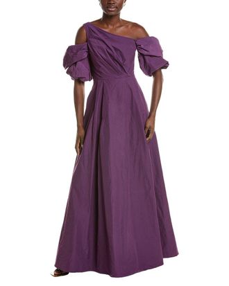 Marchesa Off-The-Shoulder Taffeta Gown
