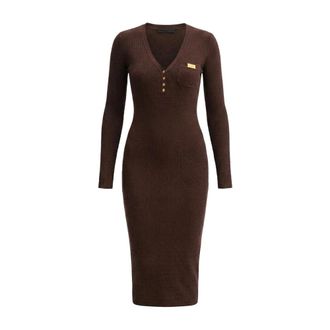 Elisabetta Franchi Dames, Jurken, Bruin, Maat: M Zijde