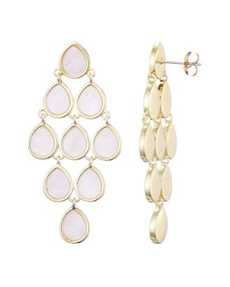 Adornia Adornia 14K Plated Mother-Of-Pearl Dangling Petals Earrings