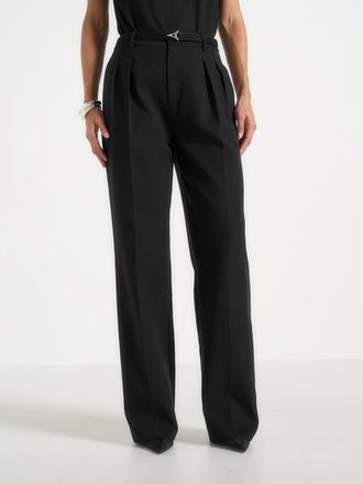 Mani&egrave;re De Voir Julie Tailored Twin Pleat Pants in Black at Nordstrom, Size 12