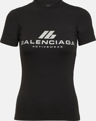 Balenciaga Logo cotton-blend jersey T-shirt