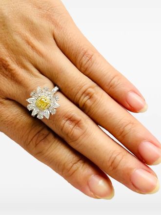 HYT Jewelry 18kt geel- en witgouden ring met diamant - Zilver