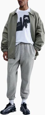 Nike Mens Nike Club Mens Joggers FN3808 Cuffed Brushed Trousers - Grey - Size: 35/34/32