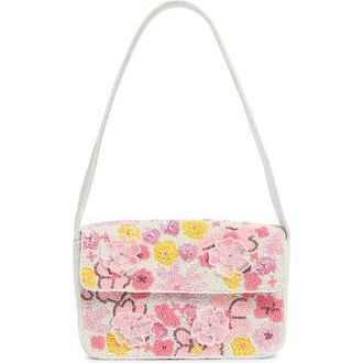Collection XIIX Beaded 3D Floral Baguette Shoulder Bag in Pink Multi at Nordstrom Rack